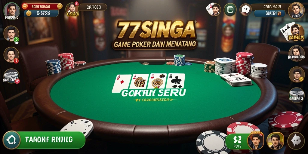 Screenshot gameplay poker yang seru di 77SINGA.