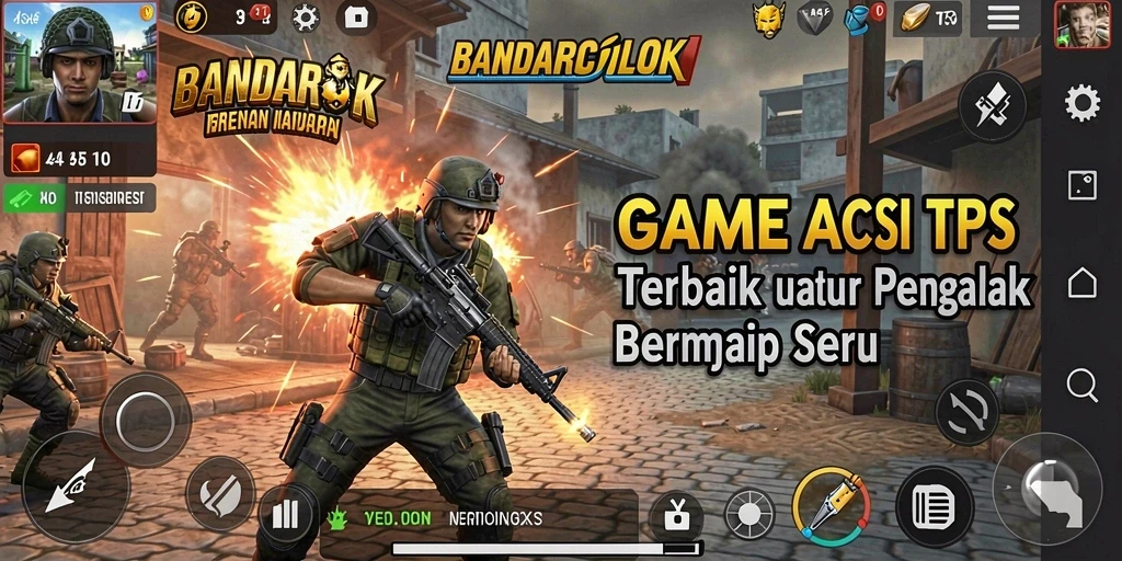 Tangkapan layar menampilkan aksi seru dalam BANDARCOLOK dengan gameplay TPS.
