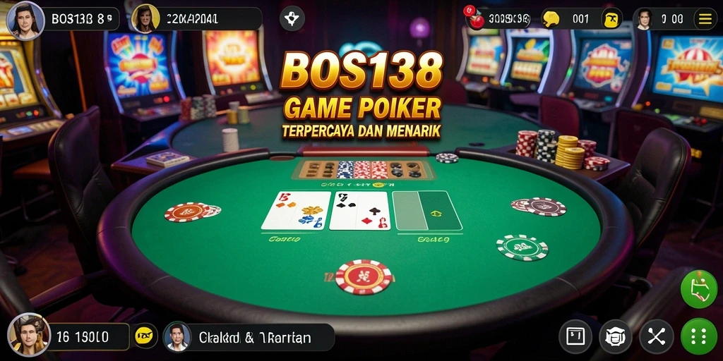 Tampilan gameplay Poker yang menarik dan mudah dipahami.