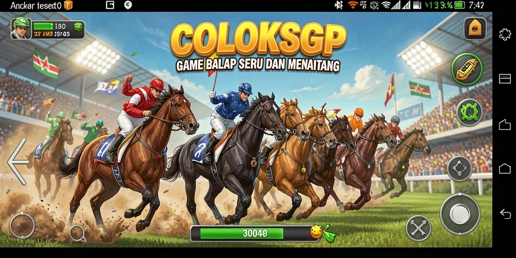 Gameplay COLOKSGP yang mendebarkan saat balapan di trek.