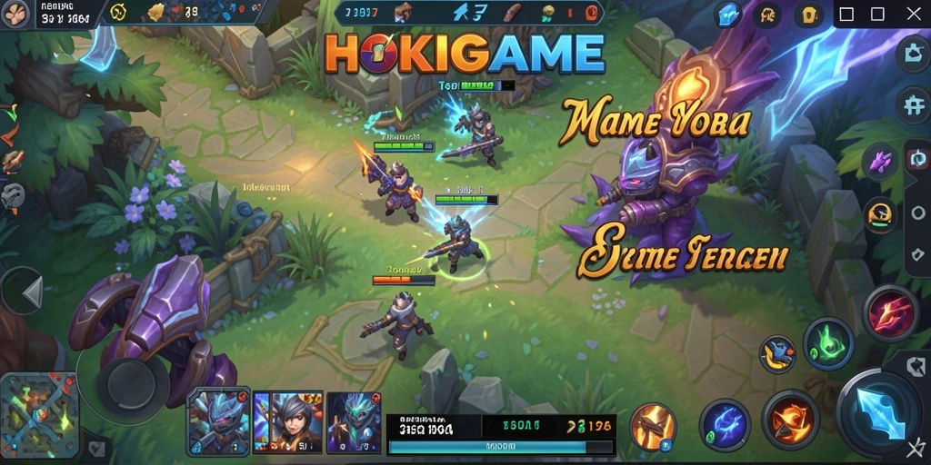 Tangkapan layar gameplay HOKIGAME menunjukkan aksi pertempuran yang seru dan dinamis.