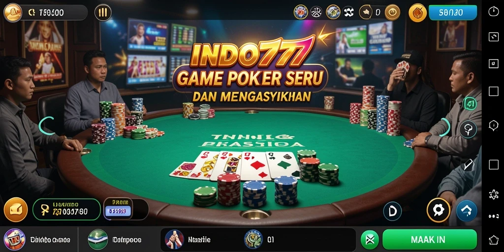 Tampilan gameplay Poker yang seru dan interaktif.