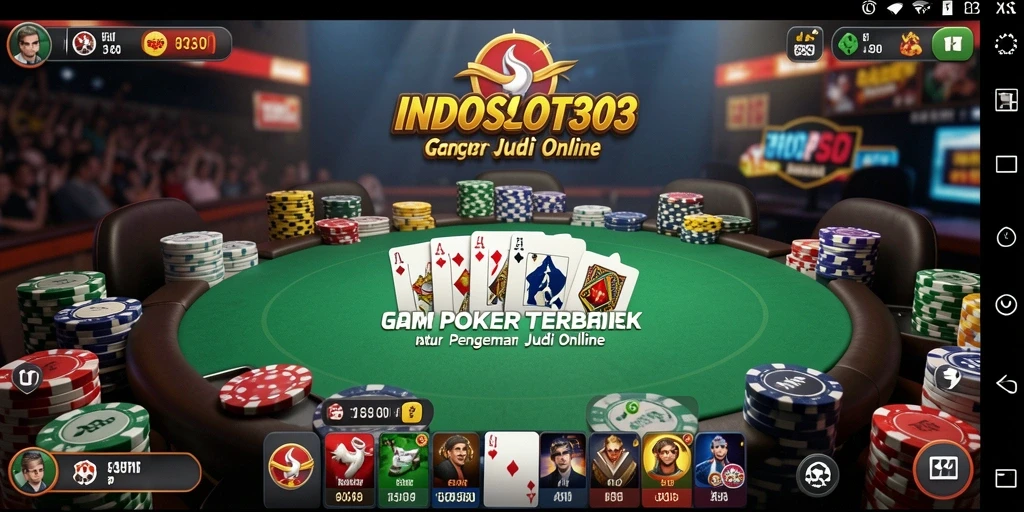 Tampilan gameplay Poker yang mendebarkan dalam INDOSLOT303.