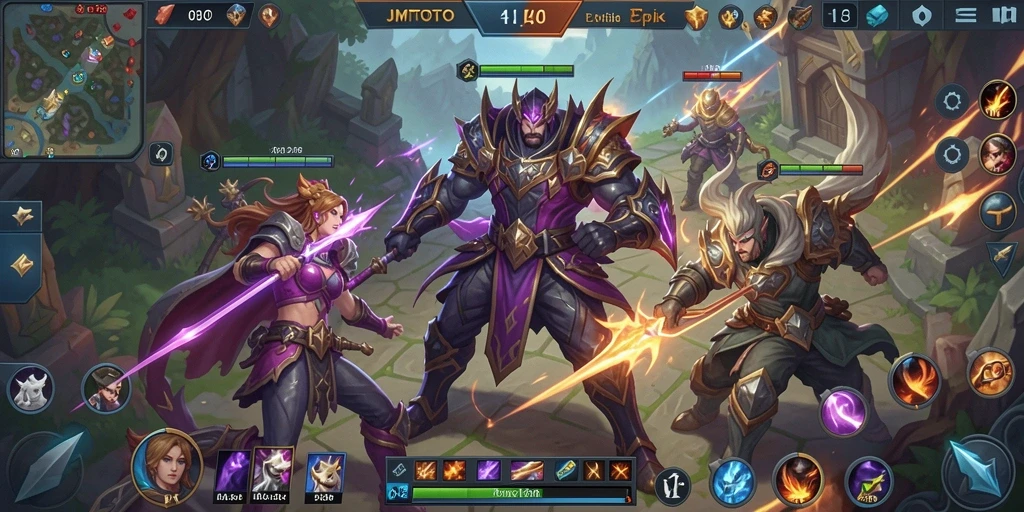 Tampilan gameplay MOBA JMTOTO yang mendebarkan.