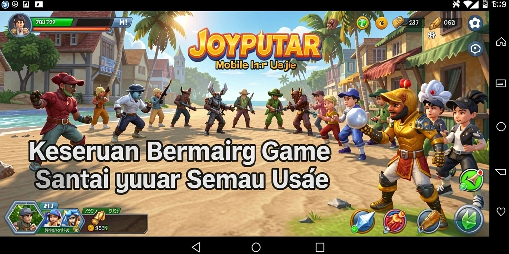 Tampilan gameplay JOYPUTAR yang ceria dan menghibur.