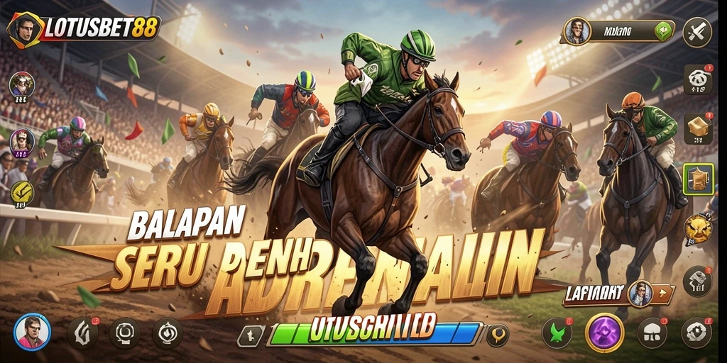 Tampilan gameplay balapan seru dan menegangkan di LOTUSBET88.
