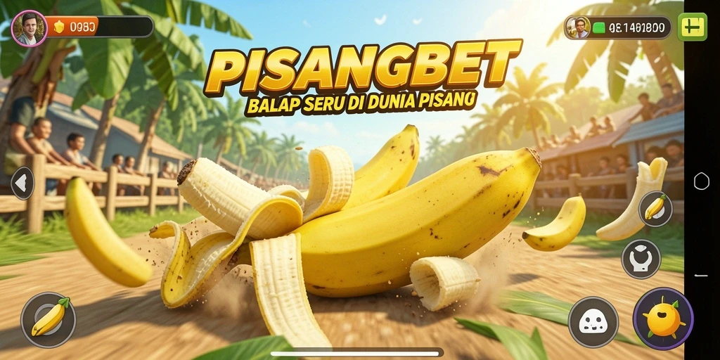 Menampilkan gameplay balapan seru dengan karakter pisang.