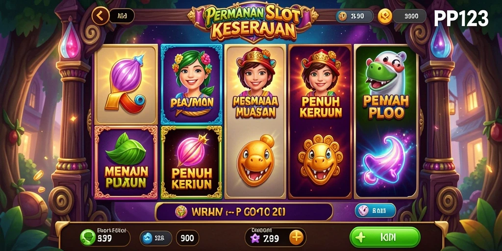 Tampilan gameplay seru dari PP123 yang penuh warna dan bonus.