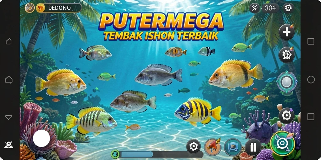 Screenshot gameplay Tembak Ikan PUTERMEGA yang seru dan menantang.