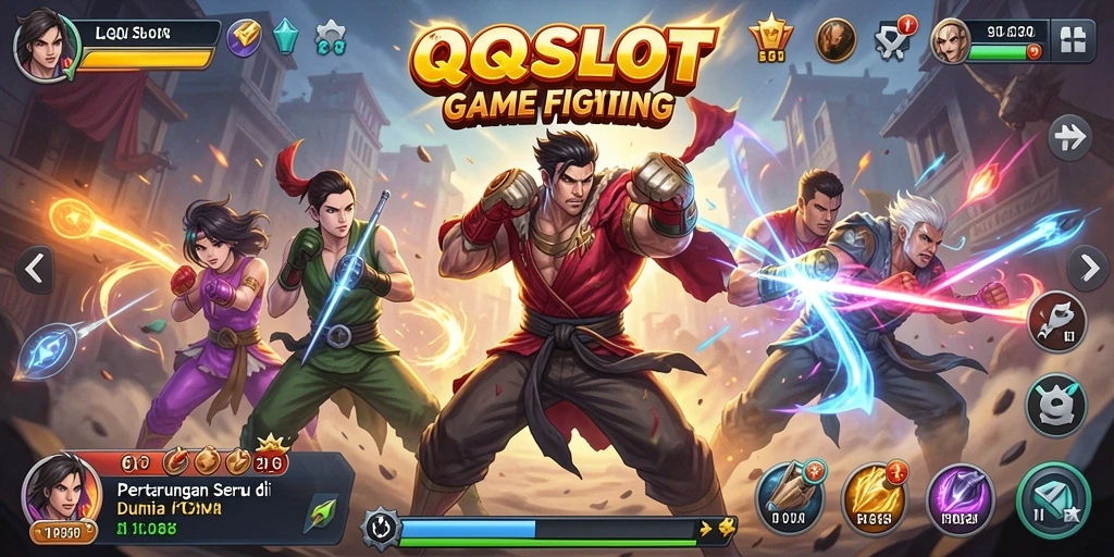 Screenshot game QQSLOT menampilkan pertarungan yang intens dan mendebarkan.