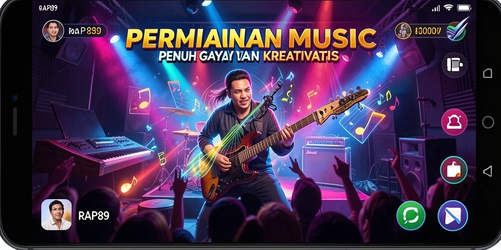 Tampilan gameplay RAP89 yang penuh warna dan interaktif.