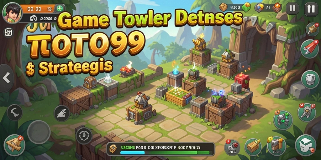 Screenshot gameplay TOTO99 yang menampilkan aksi menara pertahanan.