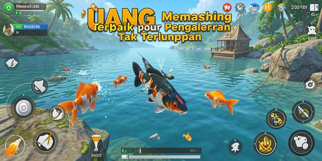 Tangkapan ikan seru dalam gameplay UANG yang menakjubkan.