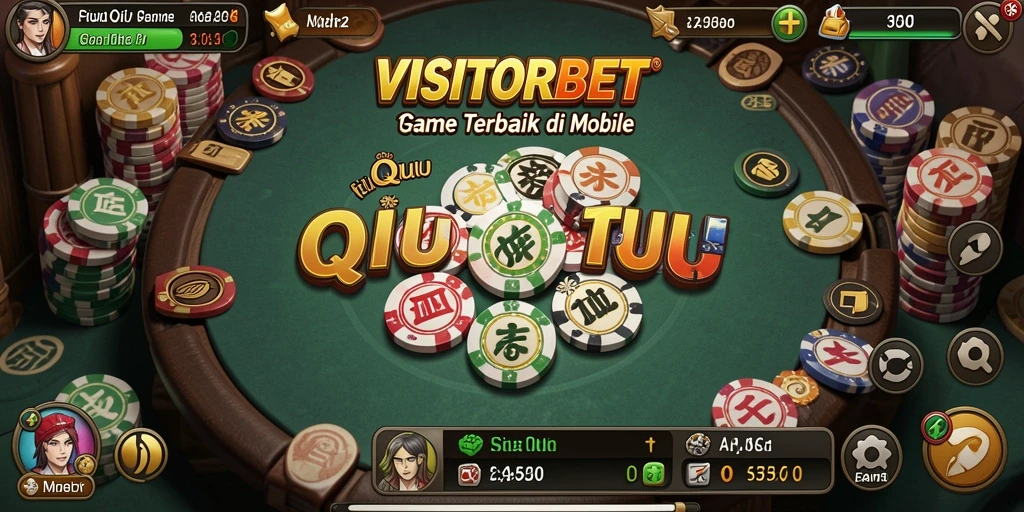 Screenshot gameplay VISITORBET menampilkan kartu dan suasana bermain QiuQiu.